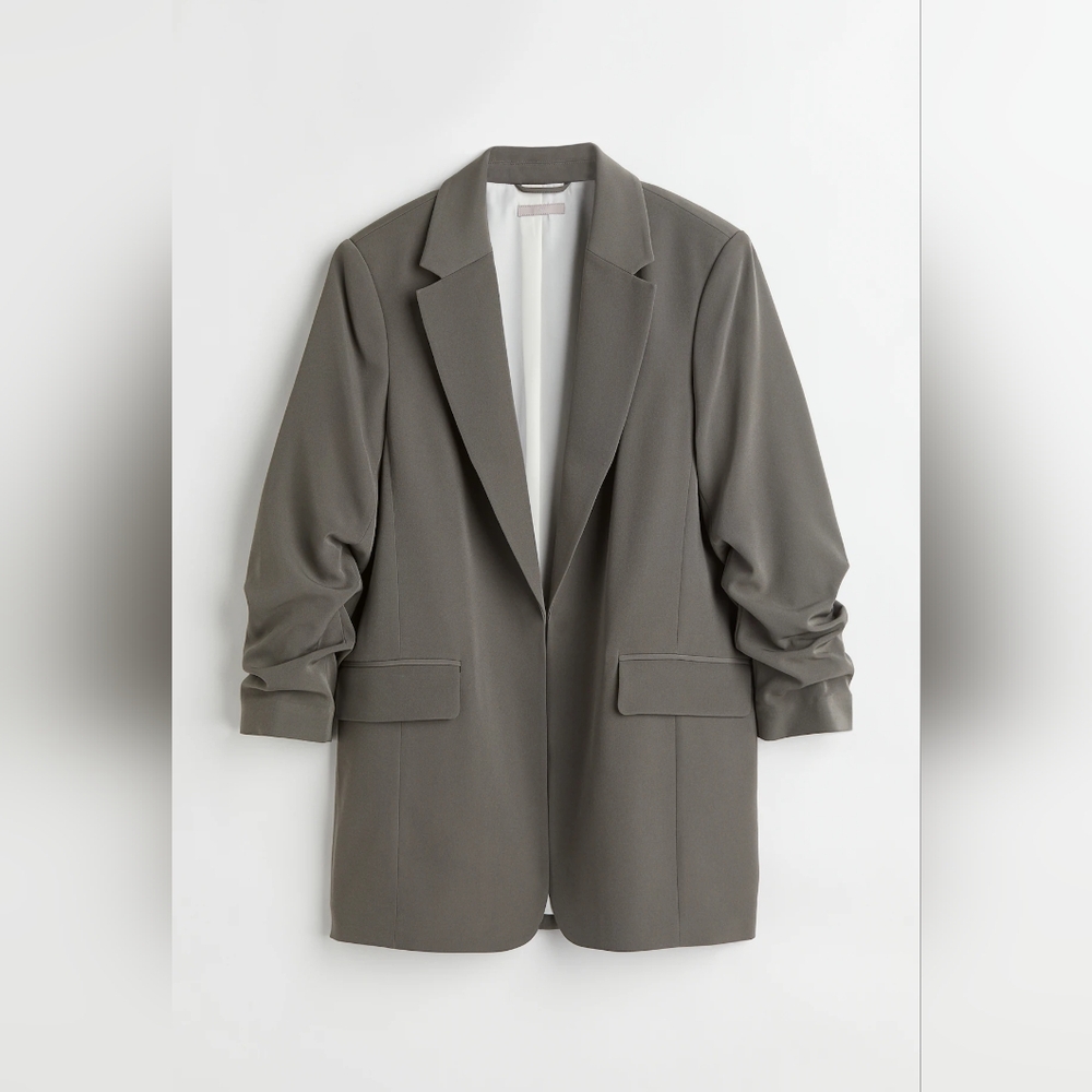 H&M Gathered Sleeve Blazer